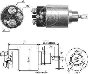 ERA ZM6973 - Тяговое реле, соленоид, стартер unicars.by