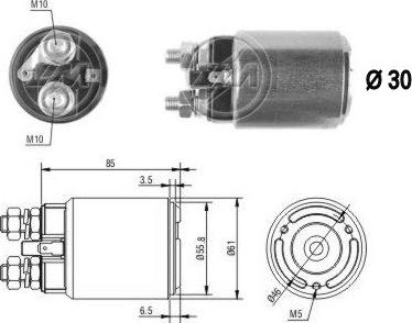 ERA ZM654 - Тяговое реле, соленоид, стартер unicars.by