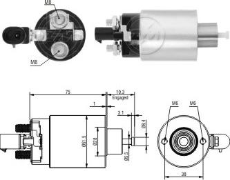 ERA ZM6695 - Тяговое реле, соленоид, стартер unicars.by