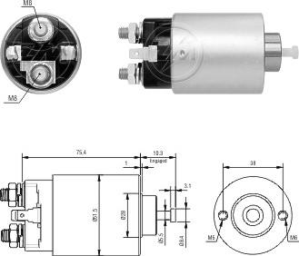 ERA ZM6698 - Тяговое реле, соленоид, стартер unicars.by