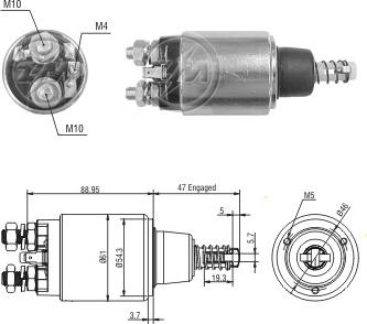 ERA ZM6640 - Тяговое реле, соленоид, стартер unicars.by