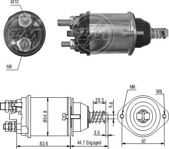 ERA ZM616 - Тяговое реле, соленоид, стартер unicars.by