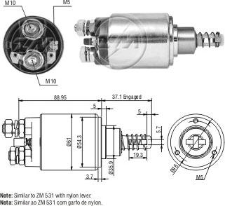 ERA ZM631 - Тяговое реле, соленоид, стартер unicars.by