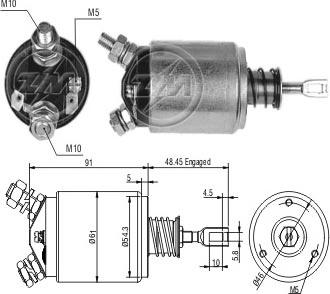 ERA ZM633 - Тяговое реле, соленоид, стартер unicars.by