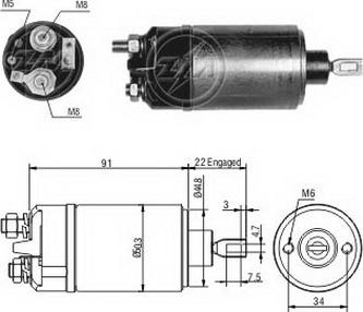 ERA ZM624 - Тяговое реле, соленоид, стартер unicars.by