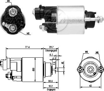 ERA ZM6705 - Тяговое реле, соленоид, стартер unicars.by