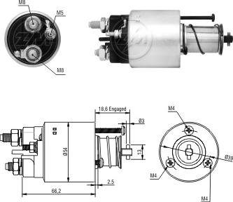 ERA ZM1496 - Тяговое реле, соленоид, стартер unicars.by