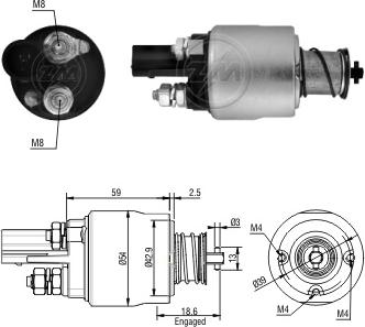 ERA ZM1498 - Тяговое реле, соленоид, стартер unicars.by