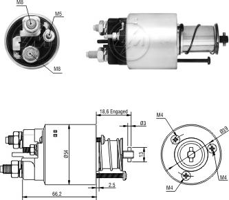 ERA ZM1497 - Тяговое реле, соленоид, стартер unicars.by