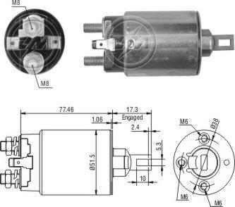 ERA ZM1691 - Тяговое реле, соленоид, стартер unicars.by