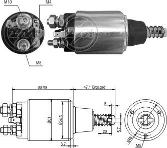 ERA ZM1640 - Тяговое реле, соленоид, стартер unicars.by