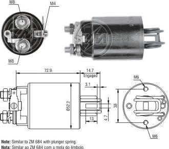 ERA ZM1684 - Тяговое реле, соленоид, стартер unicars.by