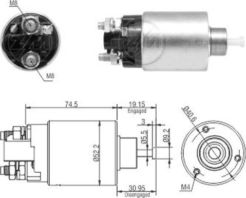 ERA ZM1866 - Тяговое реле, соленоид, стартер unicars.by