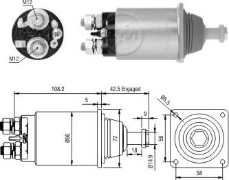 ERA ZM1833 - Тяговое реле, соленоид, стартер unicars.by