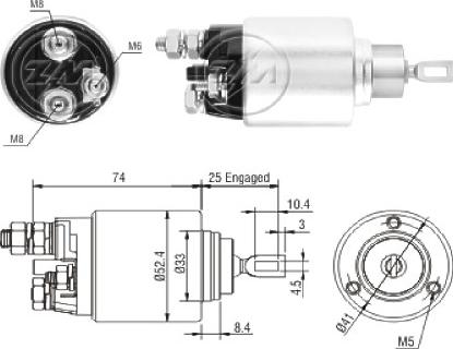 ERA ZM1381 - Тяговое реле, соленоид, стартер unicars.by