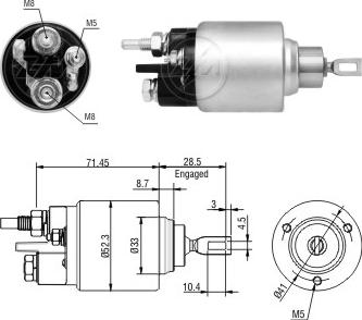 ERA ZM1379 - Тяговое реле, соленоид, стартер unicars.by