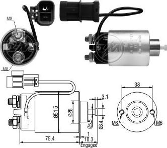 ERA ZM1792 - Тяговое реле, соленоид, стартер unicars.by