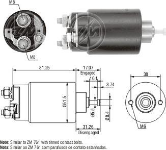 ERA ZM1761C - Тяговое реле, соленоид, стартер unicars.by