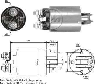 ERA ZM1784 - Тяговое реле, соленоид, стартер unicars.by