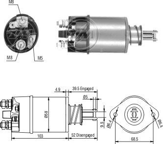 ERA ZM801 - Тяговое реле, соленоид, стартер unicars.by