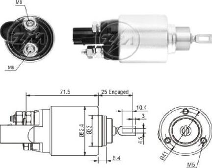 ERA ZM8381 - Тяговое реле, соленоид, стартер unicars.by