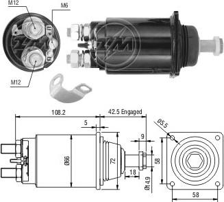 ERA ZM833 - Тяговое реле, соленоид, стартер unicars.by