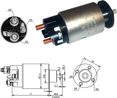 ERA ZM3993 - Тяговое реле, соленоид, стартер unicars.by