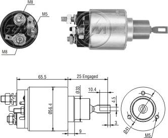 ERA ZM3973 - Тяговое реле, соленоид, стартер unicars.by