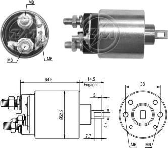 ERA ZM3484 - Тяговое реле, соленоид, стартер unicars.by