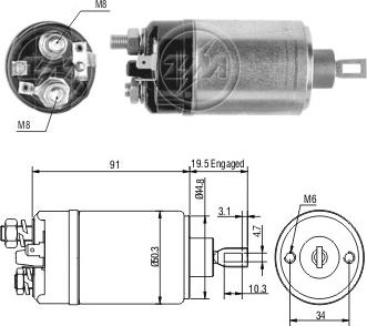 ERA ZM3722 - Тяговое реле, соленоид, стартер unicars.by