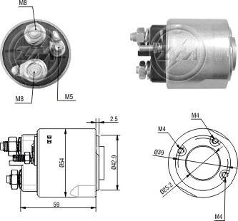 ERA ZM2492 - Тяговое реле, соленоид, стартер unicars.by