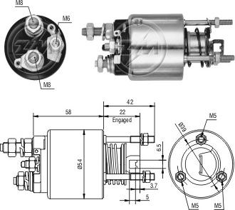 ERA ZM2595 - Тяговое реле, соленоид, стартер unicars.by