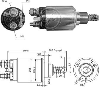 ERA ZM2640 - Тяговое реле, соленоид, стартер unicars.by