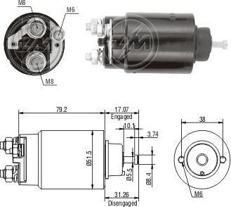 ERA ZM2762 - Тяговое реле, соленоид, стартер unicars.by