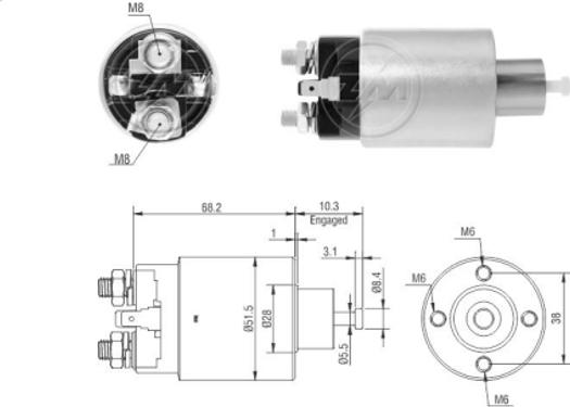 ERA ZM7995 - Тяговое реле, соленоид, стартер unicars.by