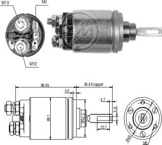 ERA ZM741 - Тяговое реле, соленоид, стартер unicars.by