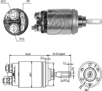 ERA ZM742 - Тяговое реле, соленоид, стартер unicars.by