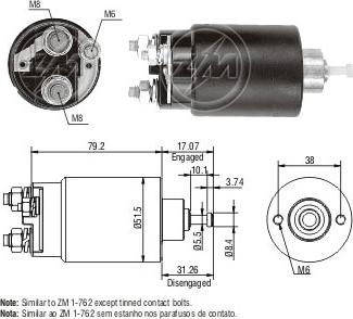 ERA ZM762 - Тяговое реле, соленоид, стартер unicars.by