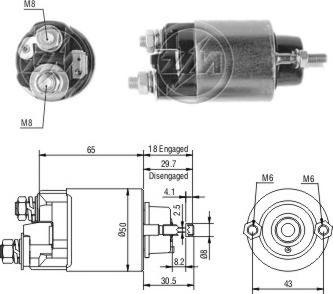 ERA ZM705 - Тяговое реле, соленоид, стартер unicars.by