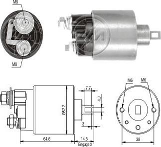 ERA ZM712 - Тяговое реле, соленоид, стартер unicars.by