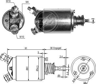 ERA ZM733 - Тяговое реле, соленоид, стартер unicars.by