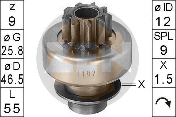 ERA ZN1187 - Ведущая шестерня, бендикс, стартер unicars.by