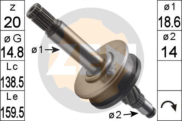 ERA ZN1853 - Ведущая шестерня, бендикс, стартер unicars.by