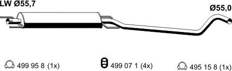 ERNST 056076 - Средний глушитель выхлопных газов unicars.by