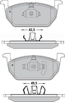 E.T.F. 12-1710 - Тормозные колодки, дисковые, комплект unicars.by