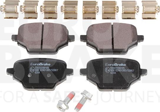 Eurobrake 55022299105 - Тормозные колодки, дисковые, комплект unicars.by