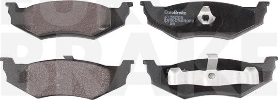 Eurobrake 5502229314 - Тормозные колодки, дисковые, комплект unicars.by