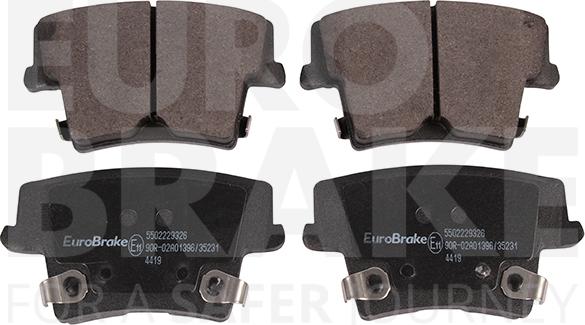 Eurobrake 5502229326 - Тормозные колодки, дисковые, комплект unicars.by