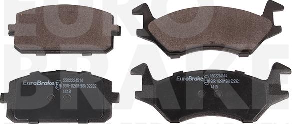 Eurobrake 5502224514 - Тормозные колодки, дисковые, комплект unicars.by