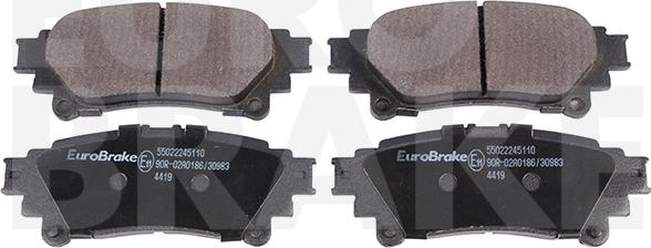 Eurobrake 55022245110 - Тормозные колодки, дисковые, комплект unicars.by